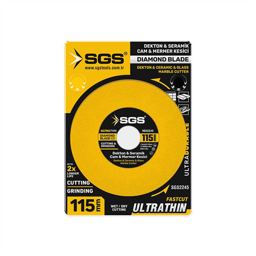 SGS CAM-DEKTON-SERAMİK-MERMER HASSAS ELMAS KESİCİ 115 MM SGS 2245